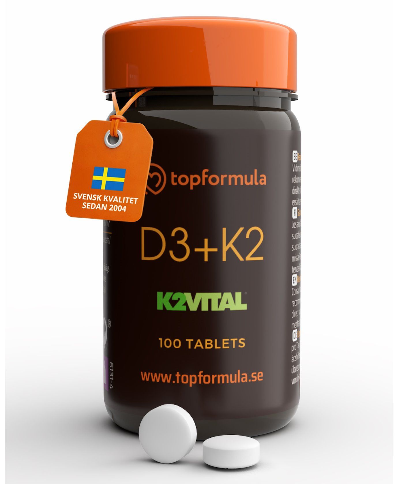 Topformula | D3 + K2VITAL® | 100 tabletter