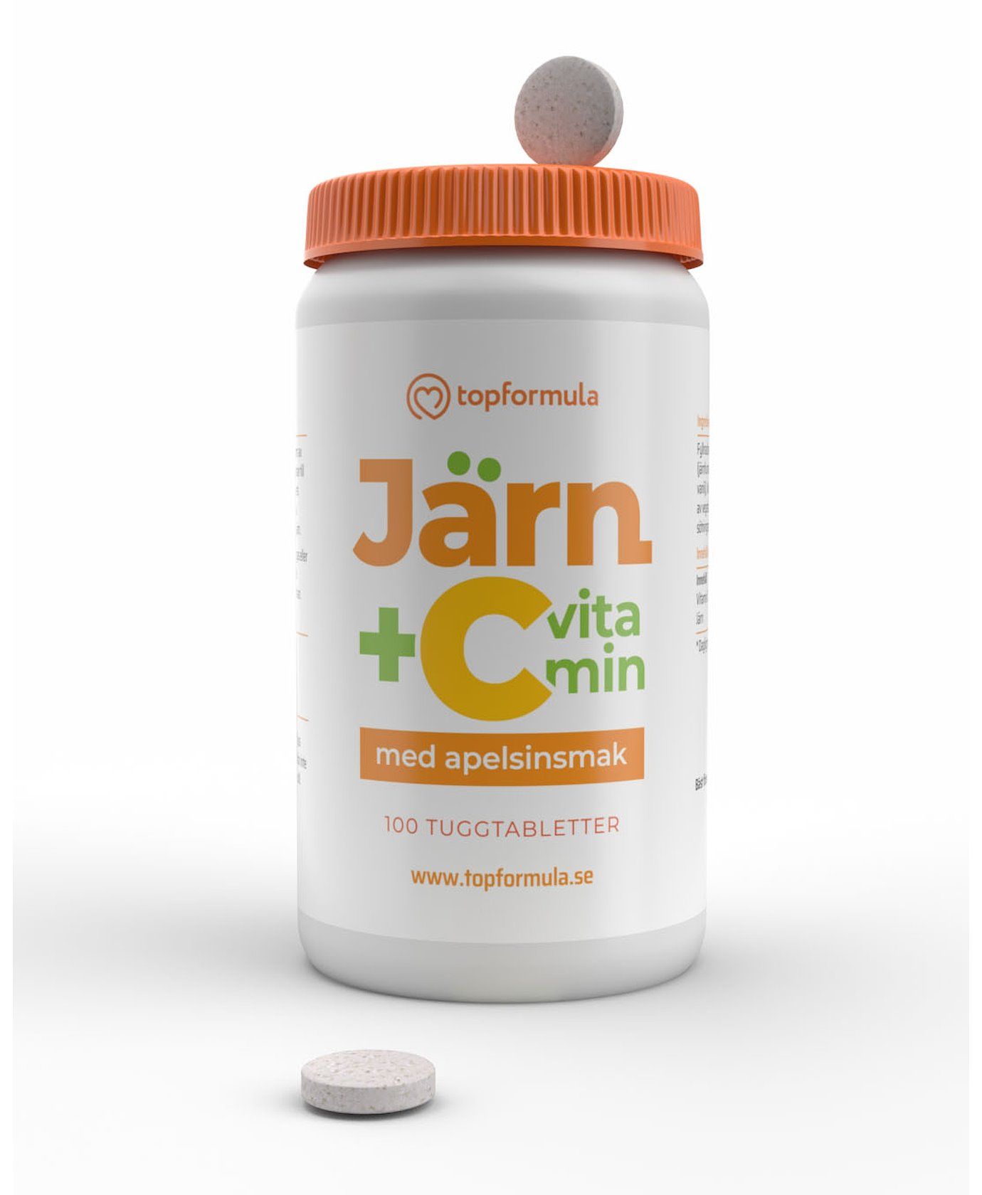 Topformula | Järn + Vitamin C Tugg | 100 tabletter