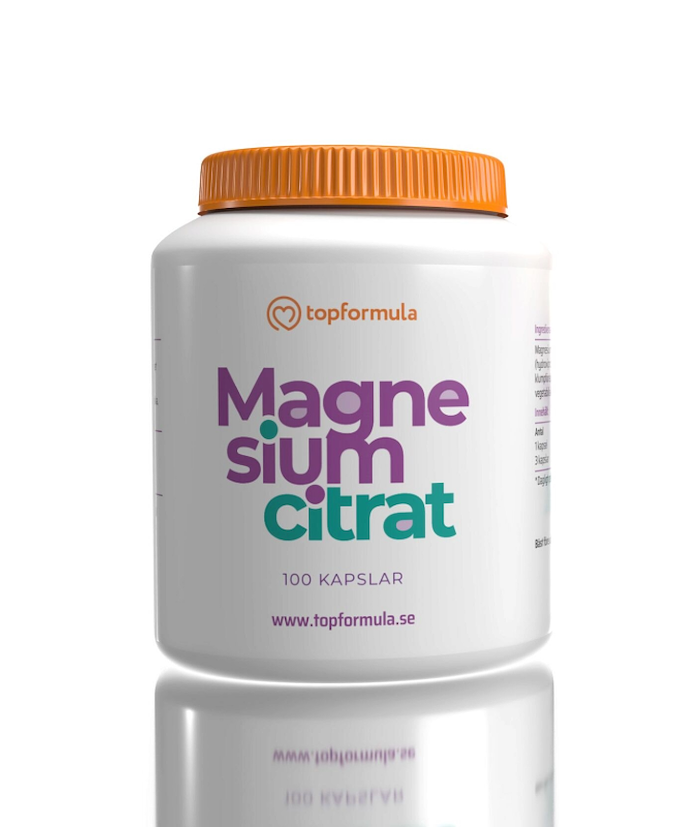 Topformula | Magnesiumcitrat | 120 mg | 100 kapslar