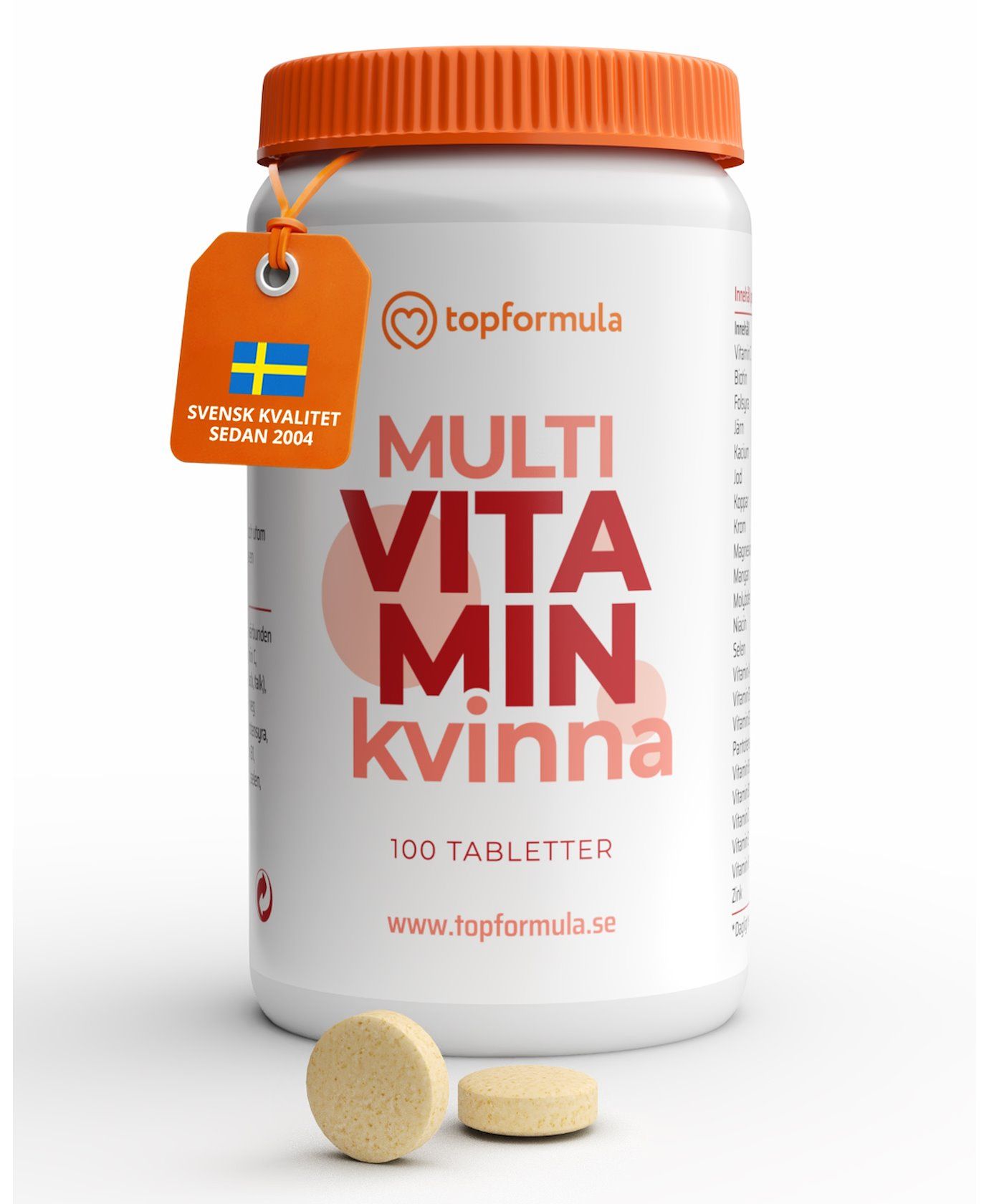 Topformula | Multivitamin och mineral Kvinna | 100 tabletter