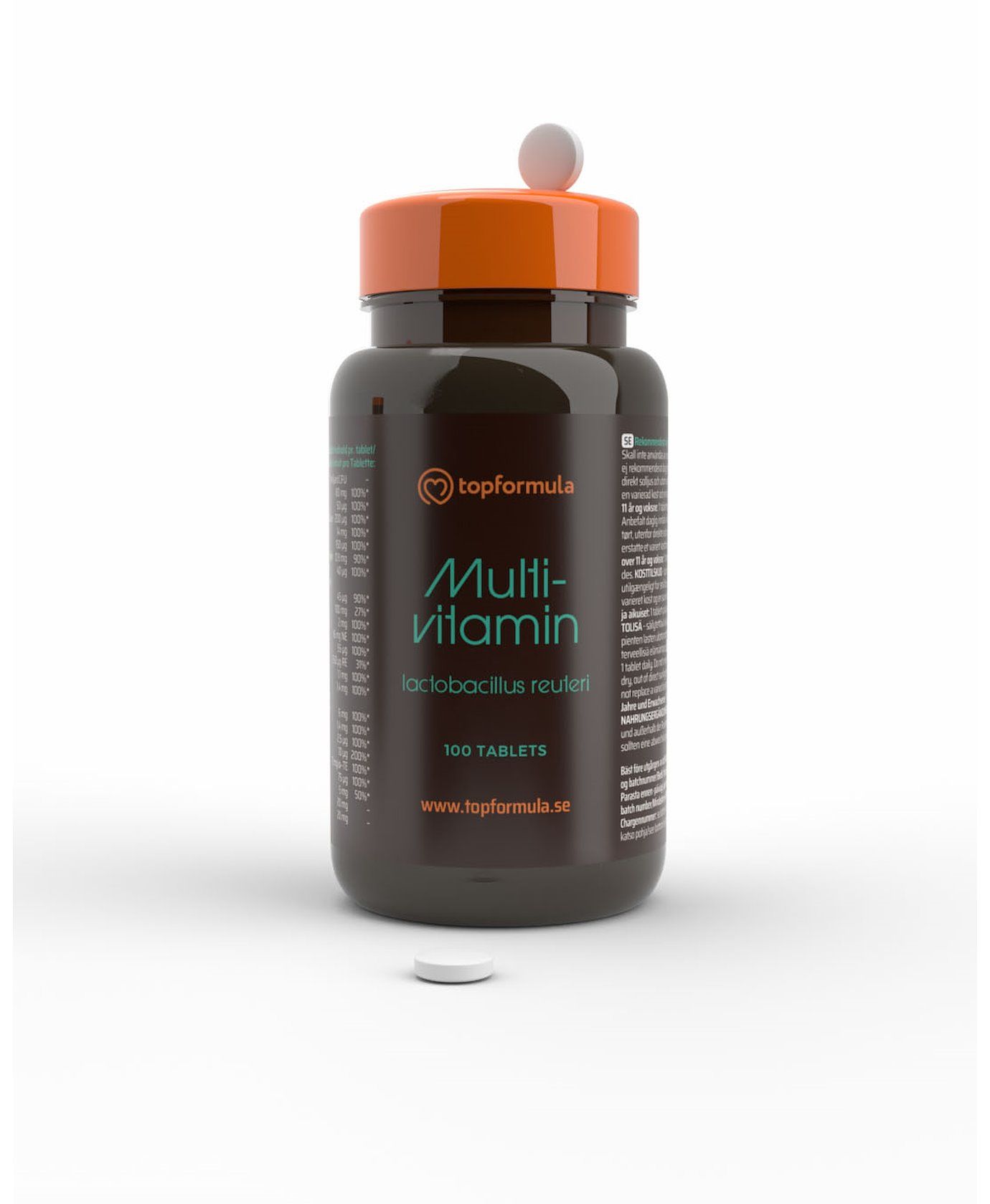 Topformula | Multivitamin + Lactobacillus Reuteri | 100 tabletter