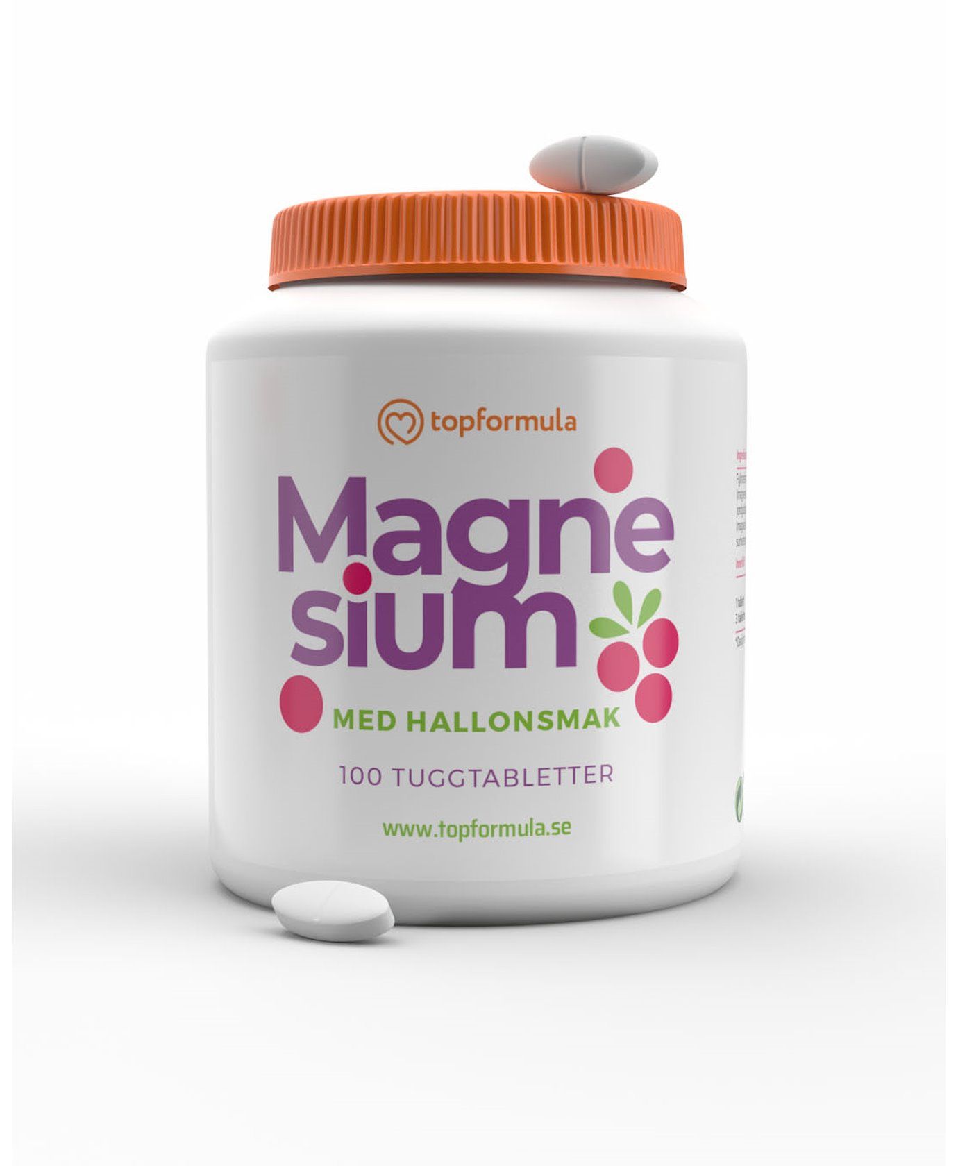 Topformula | Magnesium Tugg Hallon | 100 tabletter