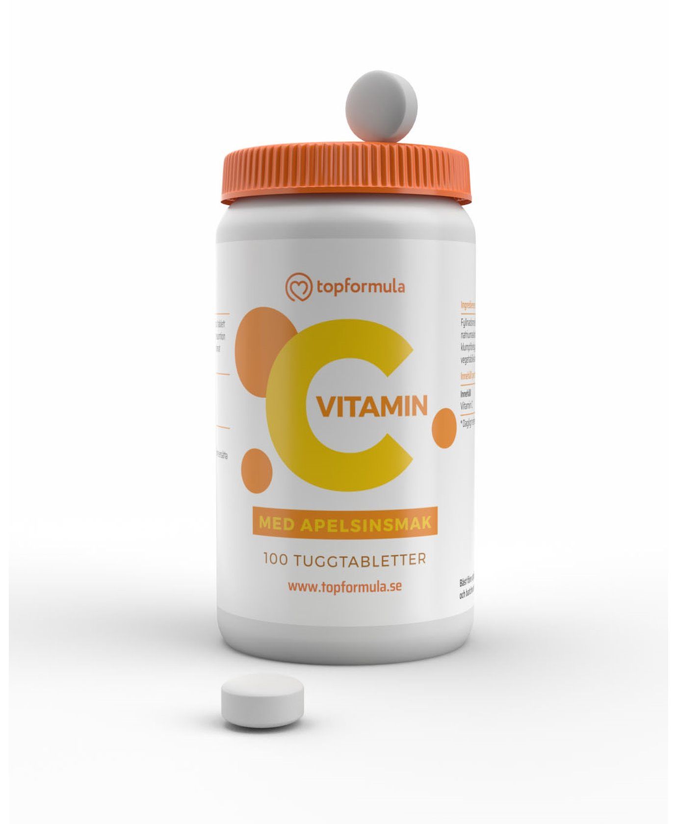 Topformula | Vitamin C Tugg Apelsin | 250 mg | 100 tabletter