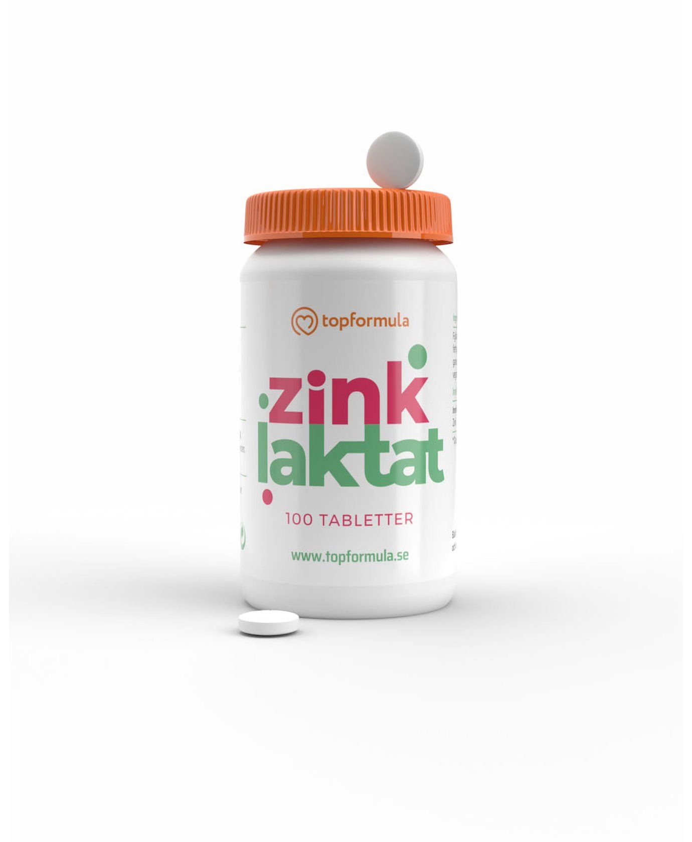 Topformula | Zinklaktat | 20 mg | 100 tabletter