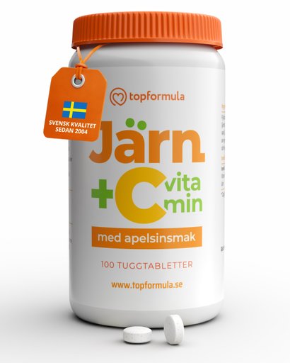 Topformula | Järn + Vitamin C Tugg | 100 tabletter