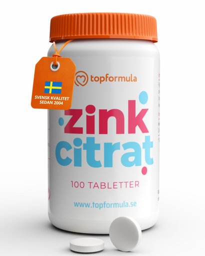 Topformula | Zinkcitrat | 25 mg | 100 tabletter