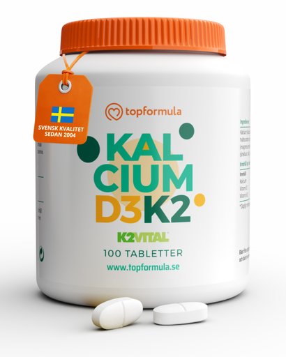 Topformula | Kalcium + Vitamin D3 och K2 | 100 tabletter