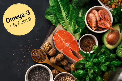 Lax, avokado, nötter och andra livsmedel rika på omega-3