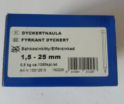 DYCKERTNAULA 25X1,5mm SÄHKÖSINKITTY 0,5KG