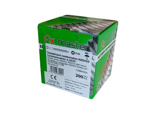 TERASSIRUUVI TUMMANRUSKEA 4,2x55mm RST AISI410 200KPL