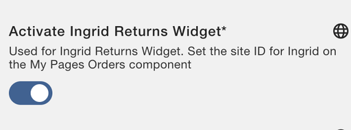 Activate Ingrid Returns widget setting