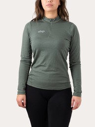 Merino Half Zip Top - Willow - 34