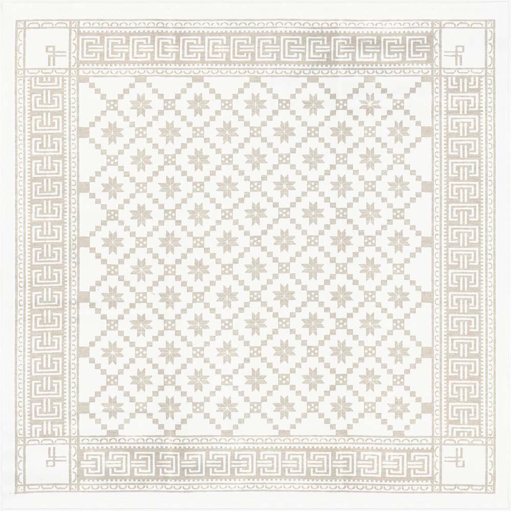 Åttebladrose bordsduk 80x80 cm - Natur