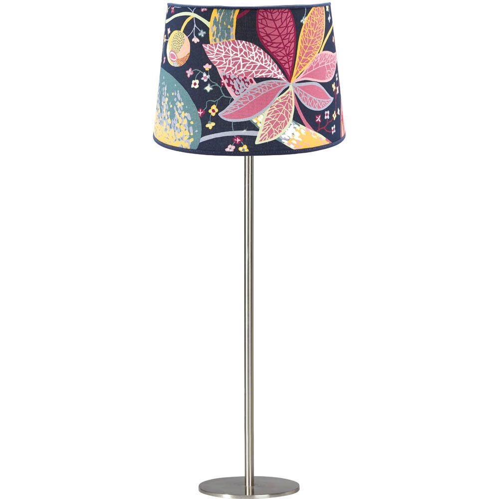 Base bordslampa med mönstrad skärm 58cm - Krom