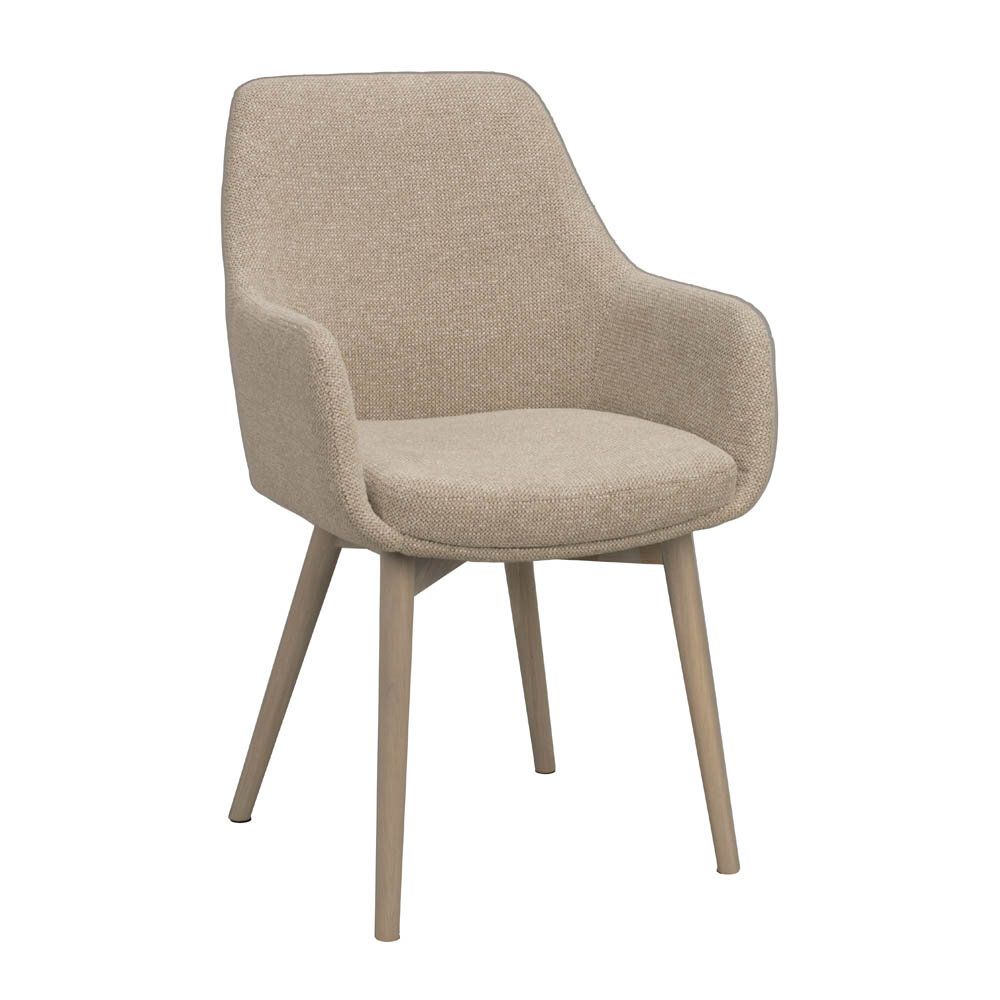 Denley karmstol med vitpigmenterade ekben - Beige