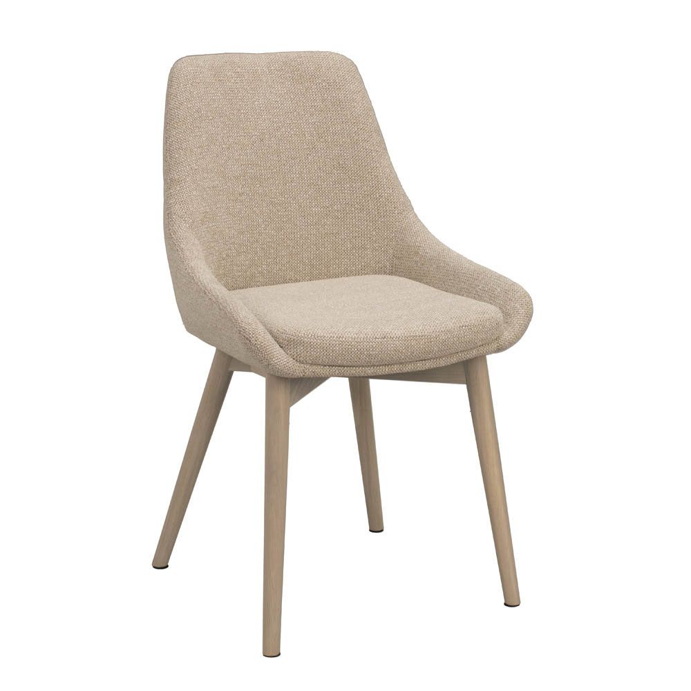 Denley stol med vitpigmenterade ekben - Beige