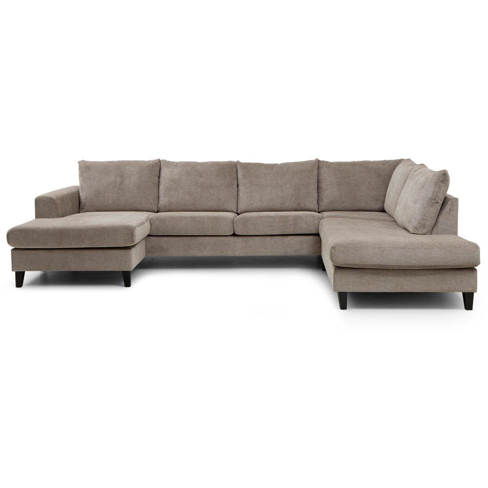 Hudson U-soffa öppet avslut höger - Brun