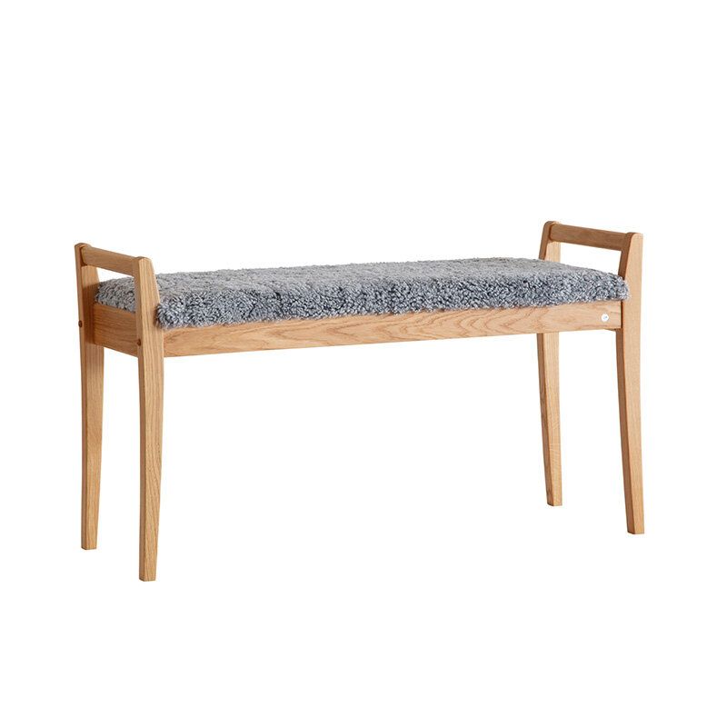 Meja Bänk Fårskinn Ljusgrå - Ek