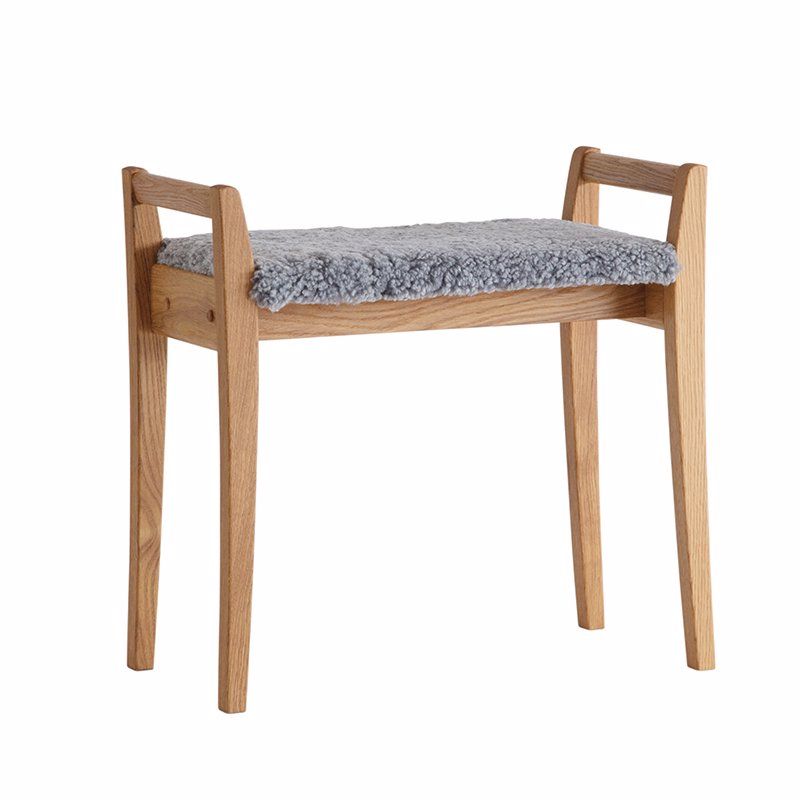 Meja Pall Fårskinn Ljusgrå - Ek
