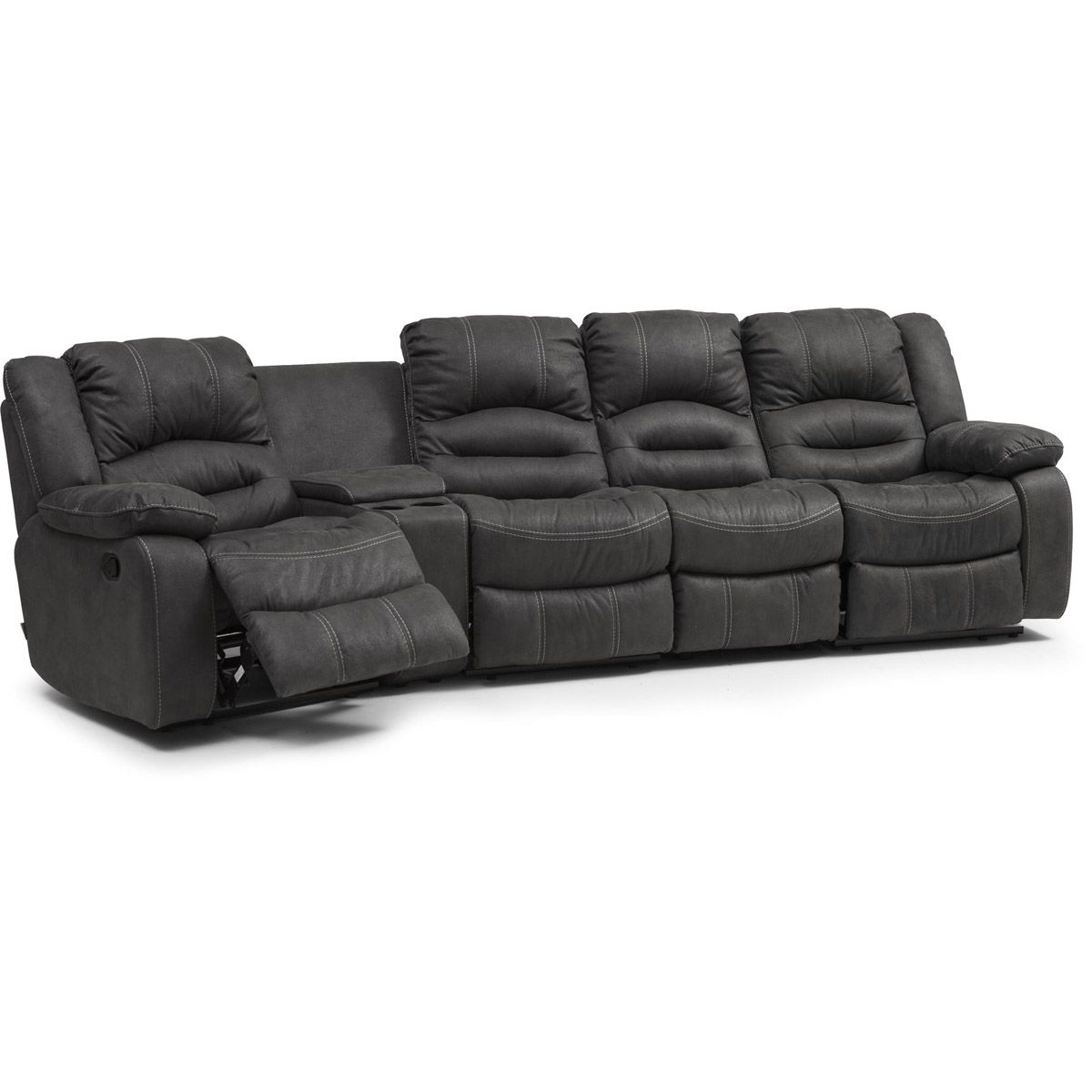 Paus 4-sitssoffa med recliners - Grå