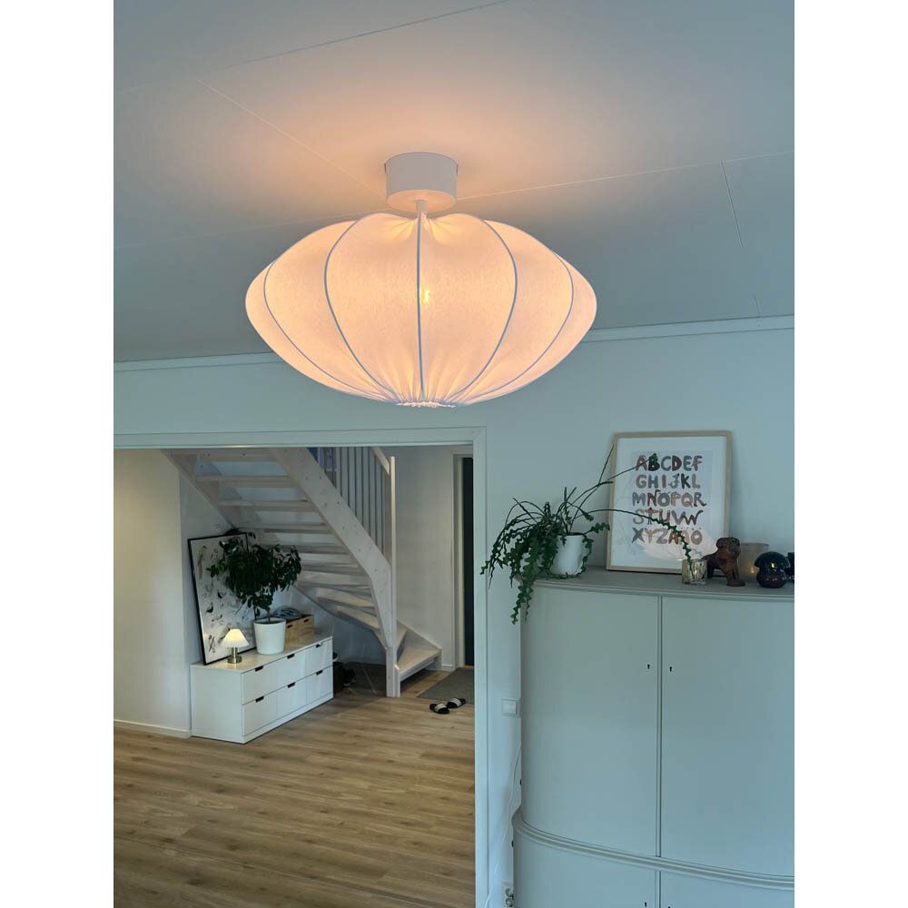 Rosa taklampa 60cm Vit metall takkopp
