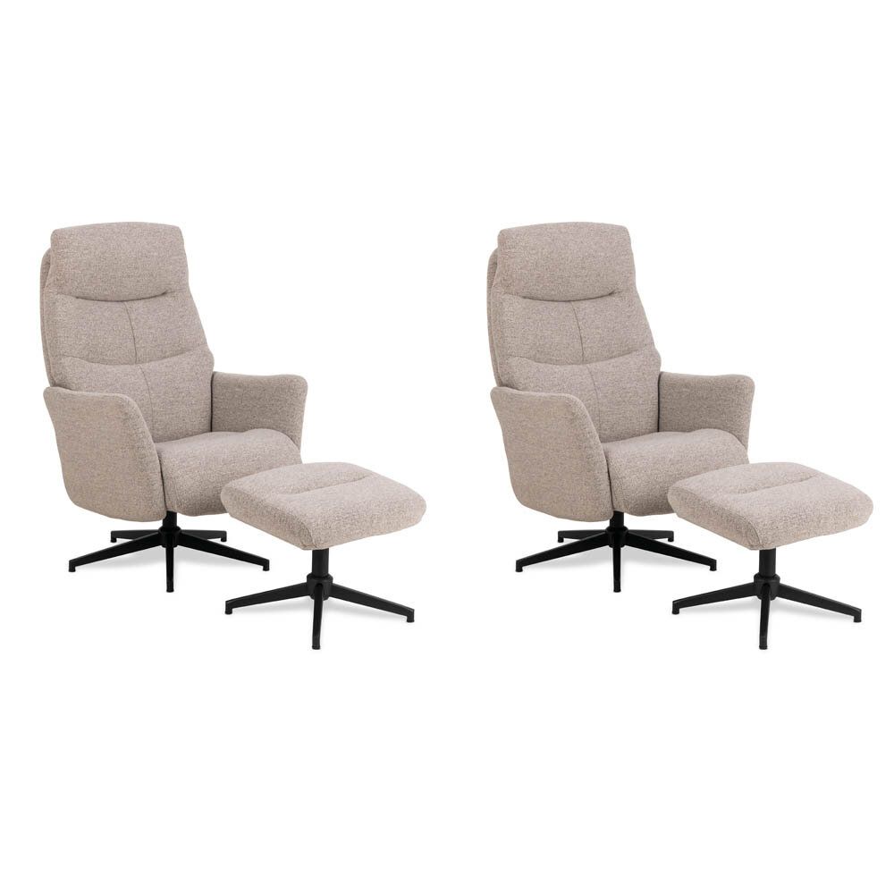 Stay snurrfåtölj med pall beige 2-pack