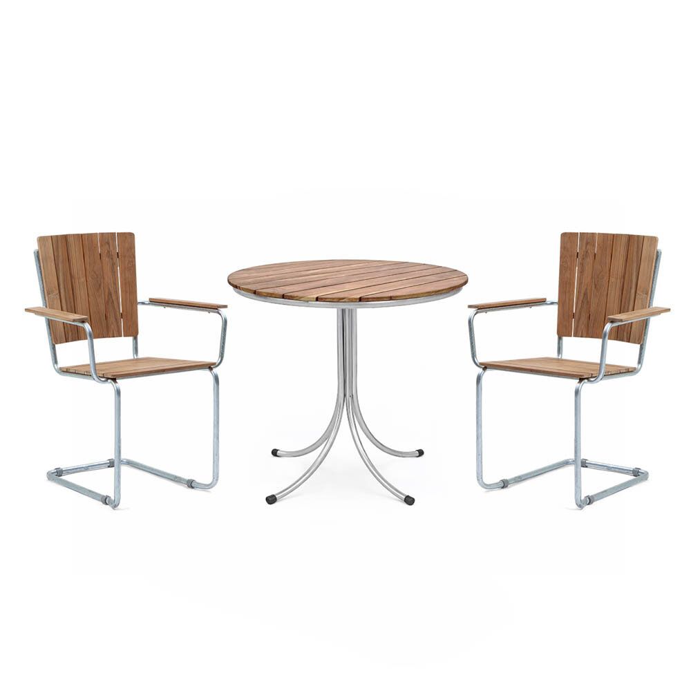 Utegrupp Torö runt bord 70 cm och 2 stolar