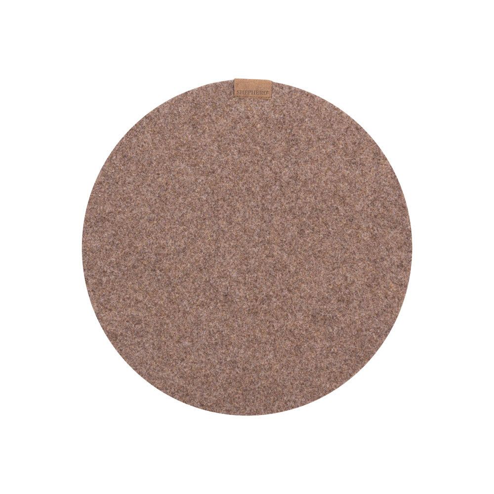 Vilma bordstablett ull 36cm rund - Brun
