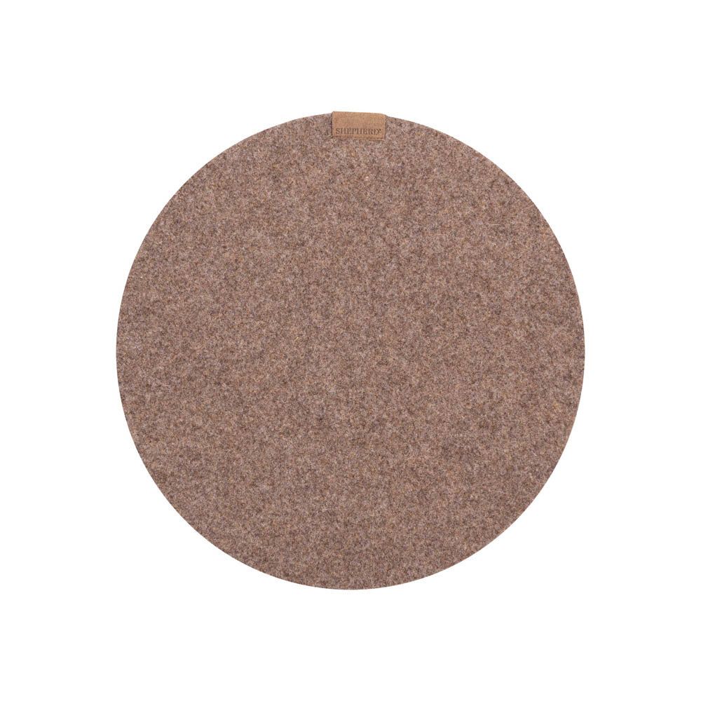 Vilma bordstablett ull 60cm rund - Brun
