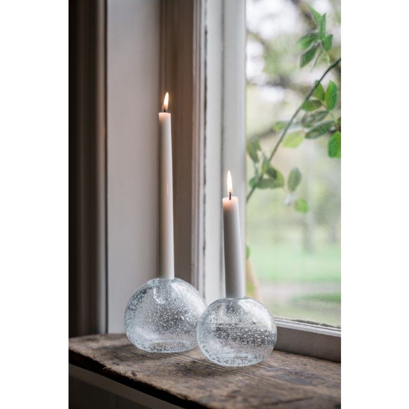 Ljusstake glas klar Large