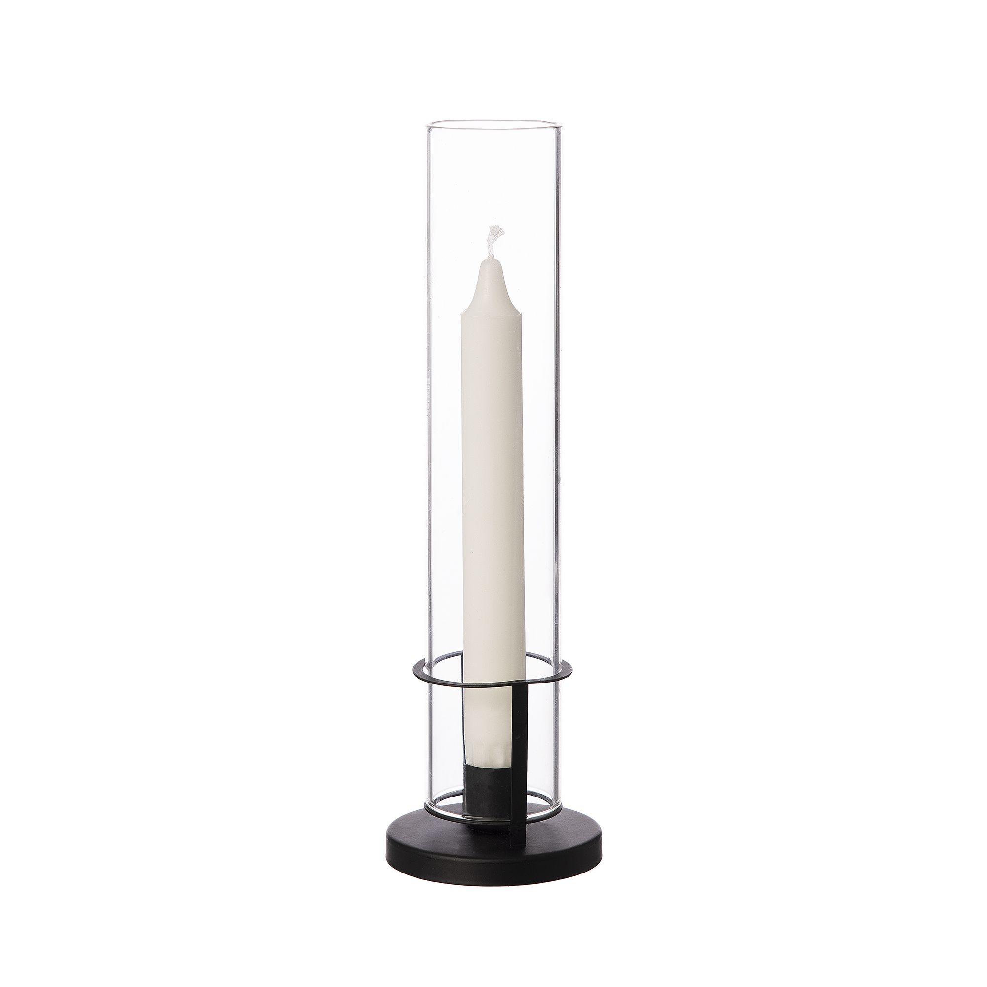 Ernst ljusstake metall/glas svart