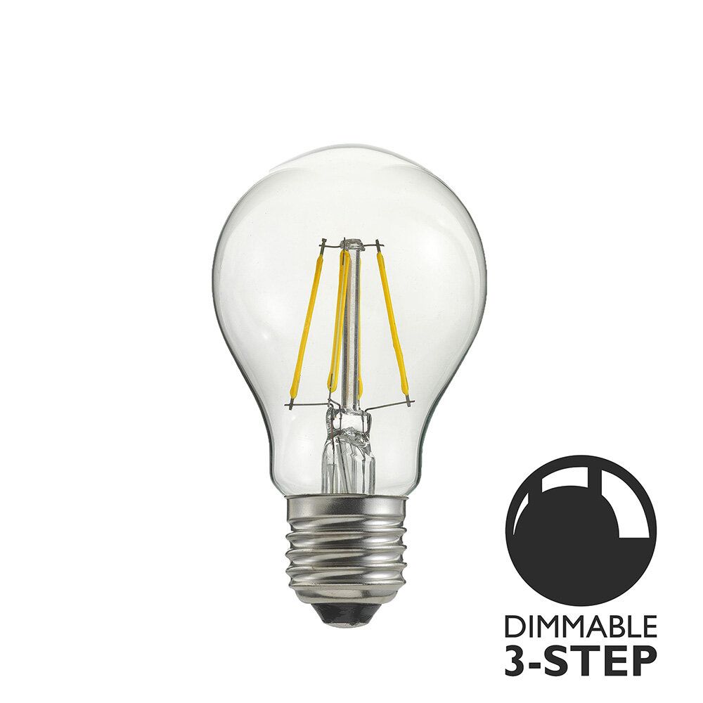 Ljuskälla E27 LED 3-steg Dimbar Normal Klar 0,4-7W