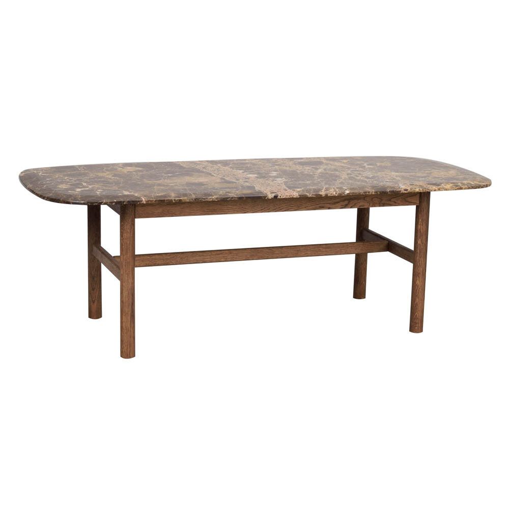 Hammond soffbord 135x62 cm med bordsskiva i brun marmor - Brun