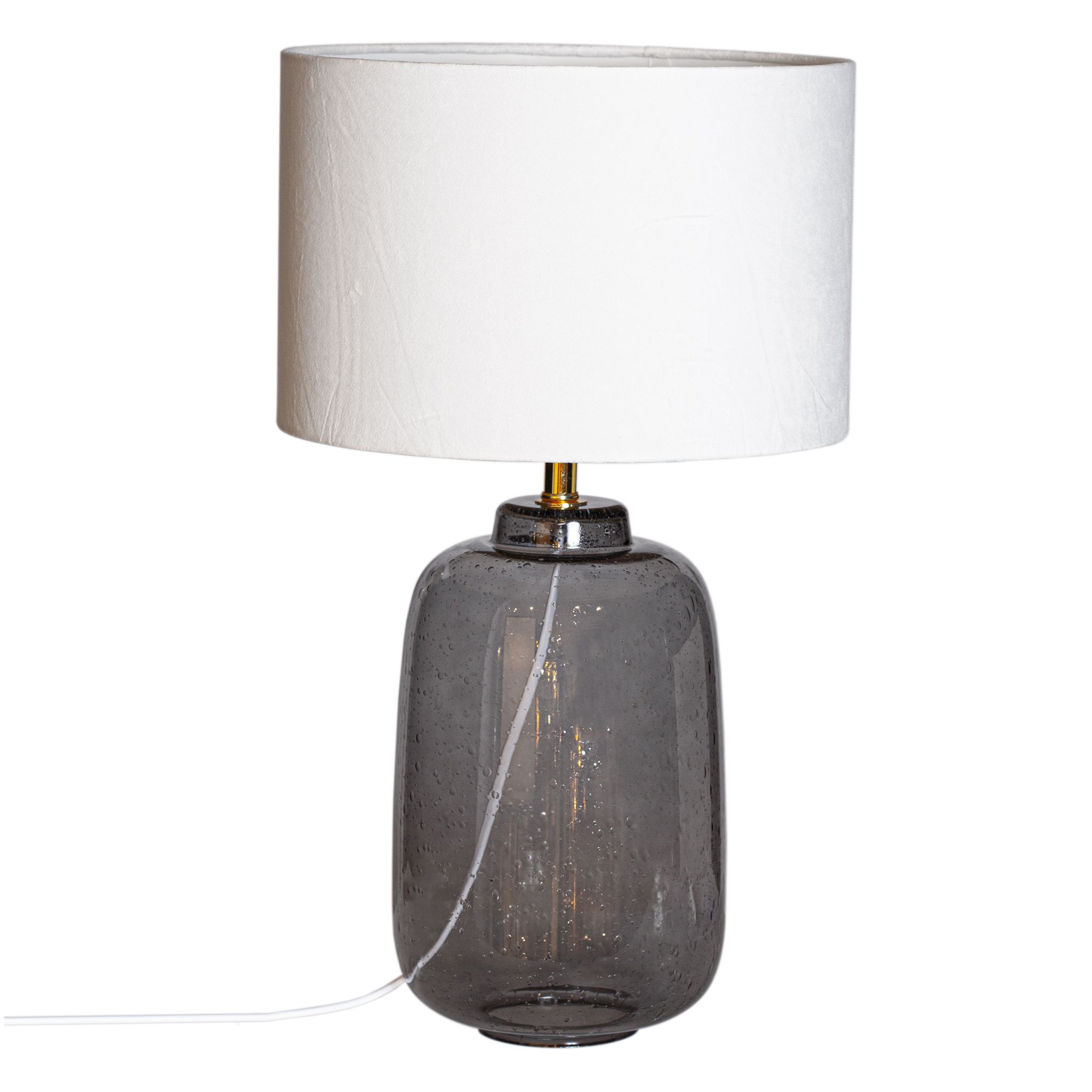 Blake grå bordslampa med skärm i vit sammet