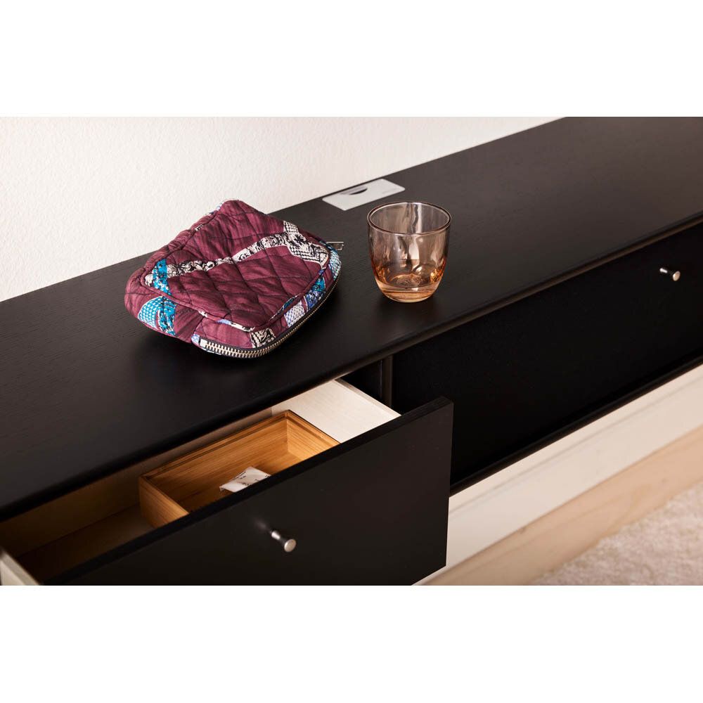 Mistral TV-bänk med låda/tyglucka 133 cm svart