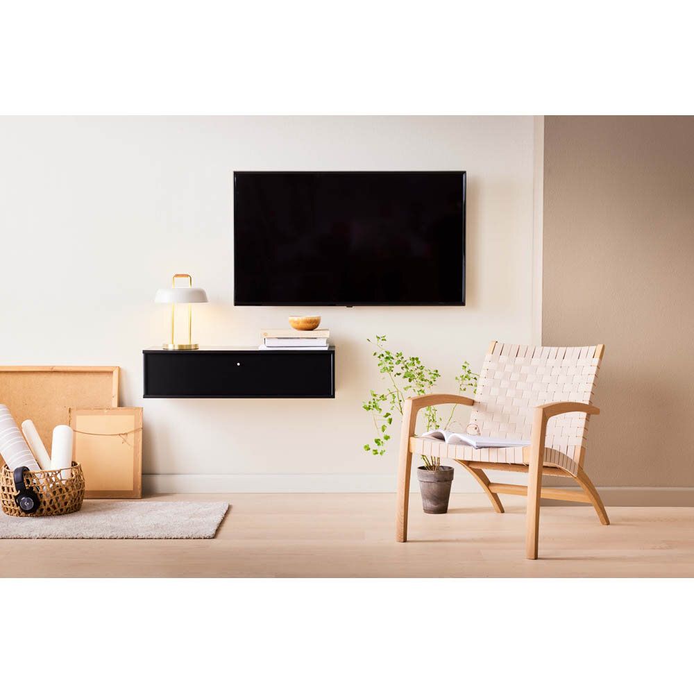 Mistral TV-bänk med tyglucka 89 cm svart