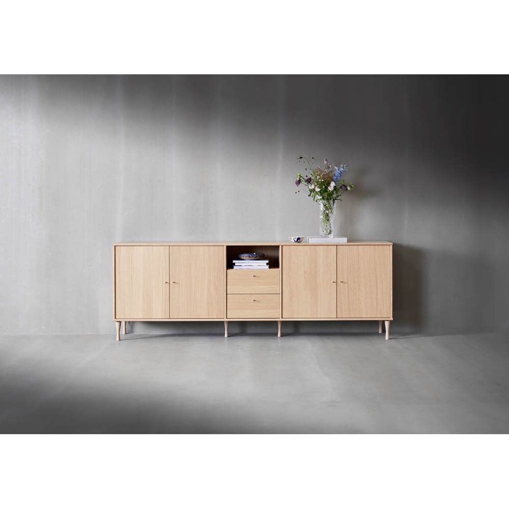 Mistral sideboard med skåp/lådor 220 cm vitpigmenterad