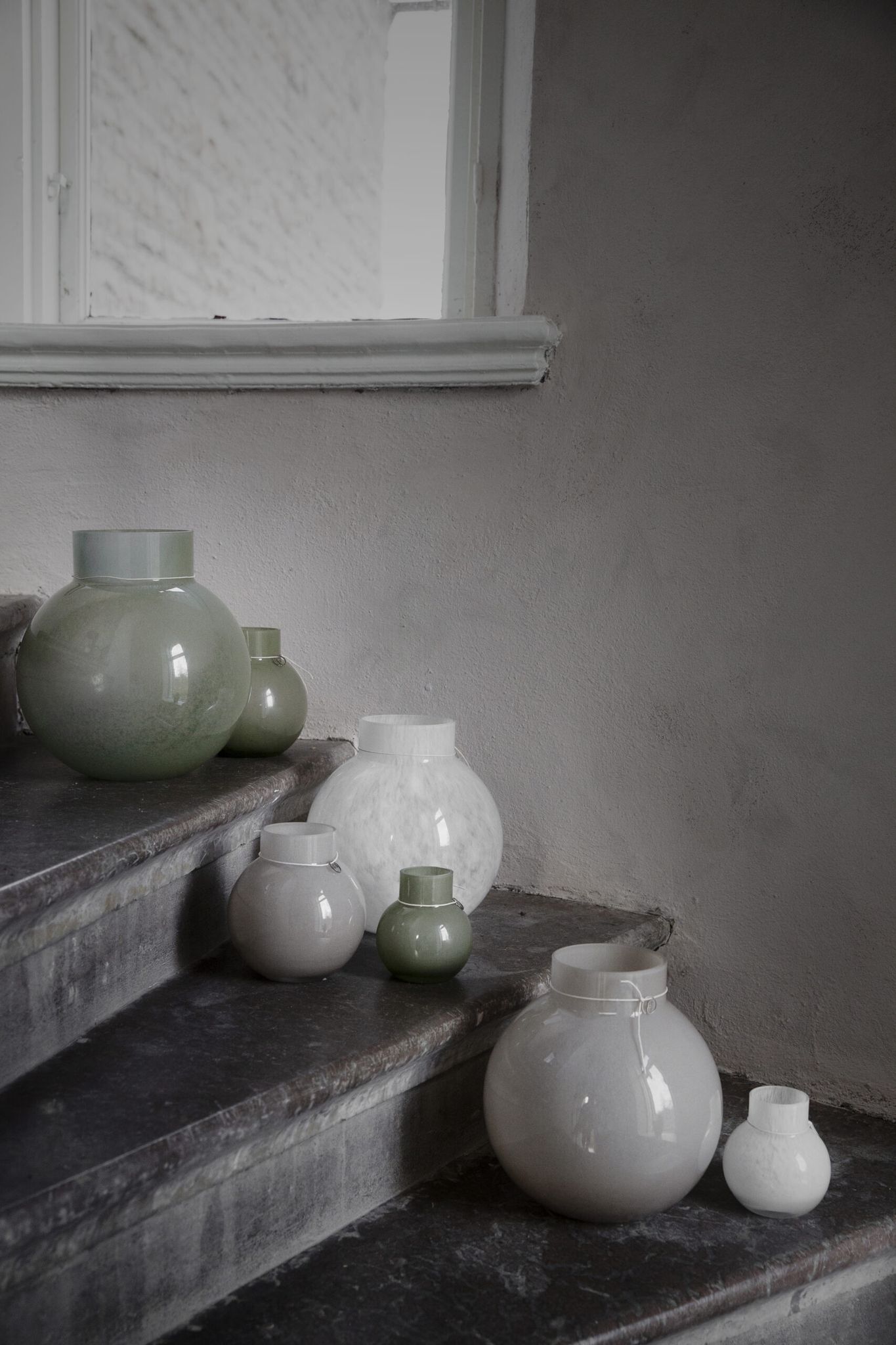 Ernst glasvas rund Beige