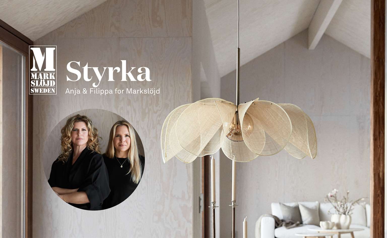 Styrka taklampa 63cm Beige