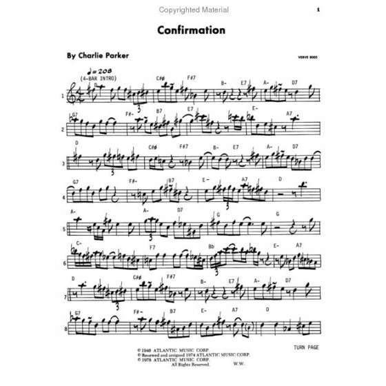 Noter Altsax Charlie Parker Omnibook