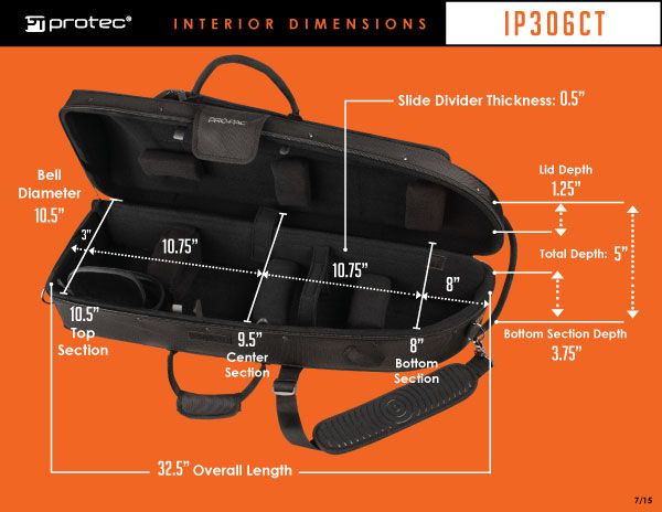 Etui Protec Trombon IPAC IP306CT, svart