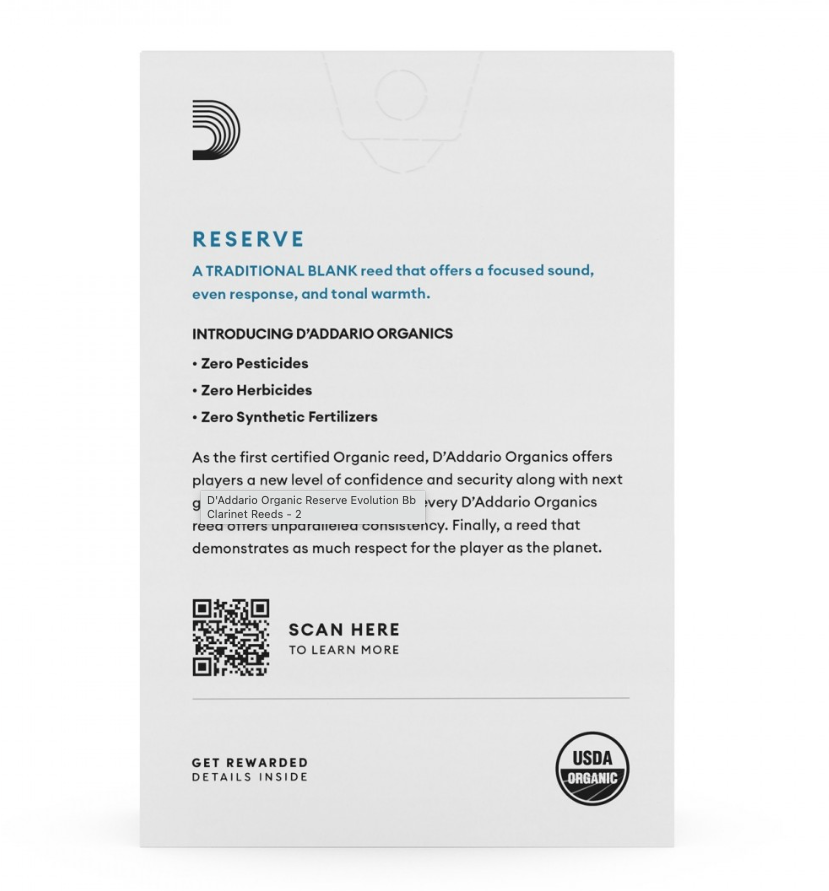 Rör D'Addario Organic Reserve Bb-klarinett 10-p - 10-p 2,0
