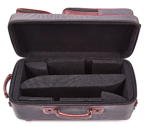 Etui Gard Trumpet Dubbel Glassfiber Cordura - 4-EHSG-C Grå/Vinröd