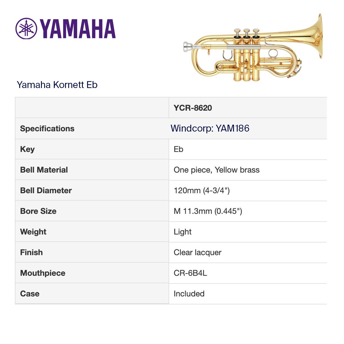 Kornett Eb Yamaha YCR-8620 02 Neo
