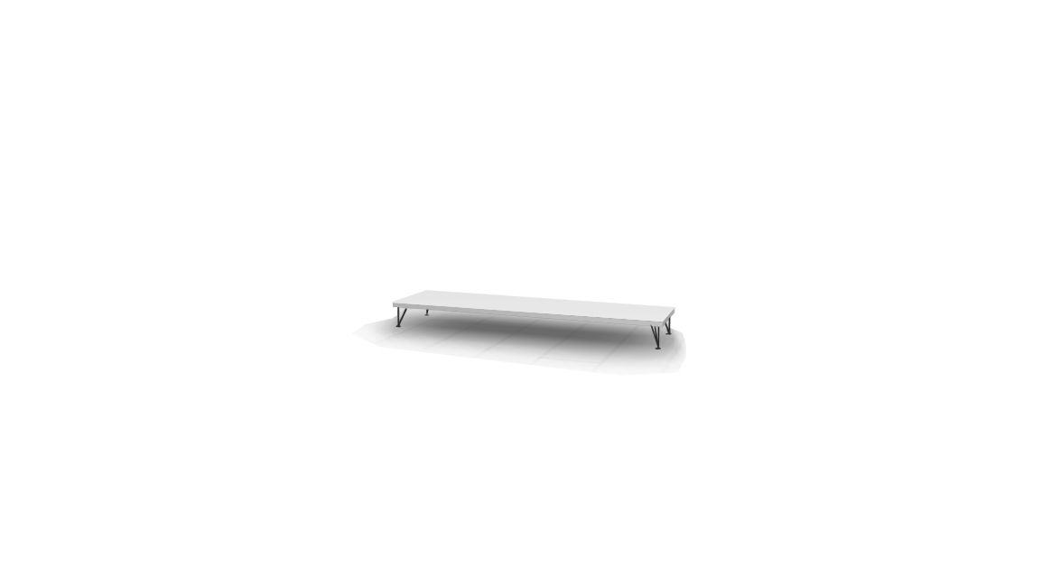 Viivajalkataso MUP valkoinen, mustat jalat, 156 cm (elementti)