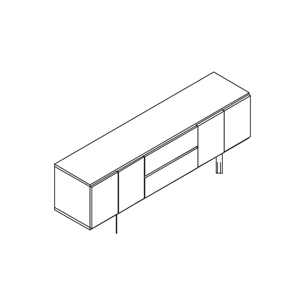Moduli-senkki Nelitele-viistojaloin L 234 S 52 K 83 cm