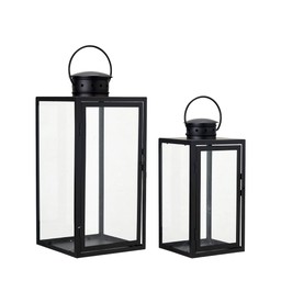 HOLLY Lykta 2/S Svart Matt - Svart Melerad - 18x40 14x30cm