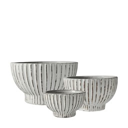 FEDORA Kruka 3/S Antik Vit - Antik Vit - 65x39 53x32 41x25cm