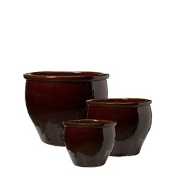 EMILIA Pot S/3 Brown - Brown - 58x47 43x37 35x30cm
