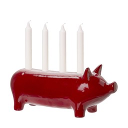 KIM Candle Holder Pig Red - Red - 40x11x16cm